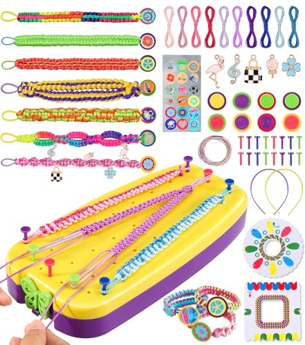 Perbabe Kit para Hacer Pulseras Niñas - Kit de Pulseras Amistad DIY Artes Y Manualidades Niñas 6-12 Años Hacer Pulseras Juguetes Creativos para Niñas Regalo Cumpleaños Niña 7 8 9 10 11 12 Años