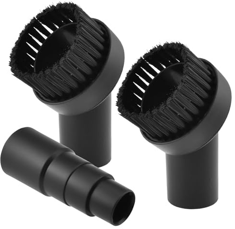 ZDRU 2 Pcs Black Round Vacuum Brush, 1-1/4 Universal Vacuum Dust Brush