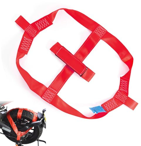 Aoreun Correa de sujeción para el Transporte de la Motocicleta, Correa tensora Universal, Correa de Amarre para la Rueda Trasera de la Motocicleta, Correa de Seguridad para neumáticos