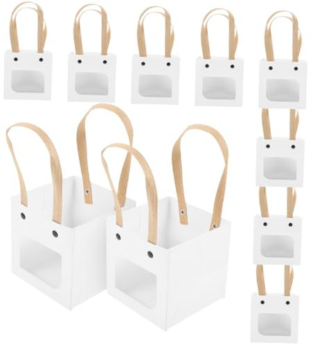 TOPPERFUN 12pièces Sacs à Avec Fenêtre Et Poignée Sacs De Fête Réutilisables Pour Anniversaires Mariages Et Événements Spéciaux