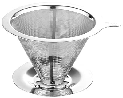 Kaffefilter i rostfritt stål Kaffedroppare Återanvändbar kondroppare koppställ Kaffebryggningstillbehör/351