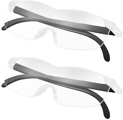 Gafas de lupa 300 % con 3 aumentos, ideales para pintar, trabajar a distancia, lectura, costura, manualidades, reparación, costura, 2 unidades