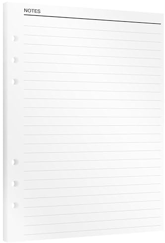 KOMPASS® Inserts de carnet pour classeur à anneaux | A5 (14,5 cm x 21 cm) | 30 pages lignées pour notes, listes de tâches et idées créatives | Papier de haute qualité FSC | Feuilles de recharge pour