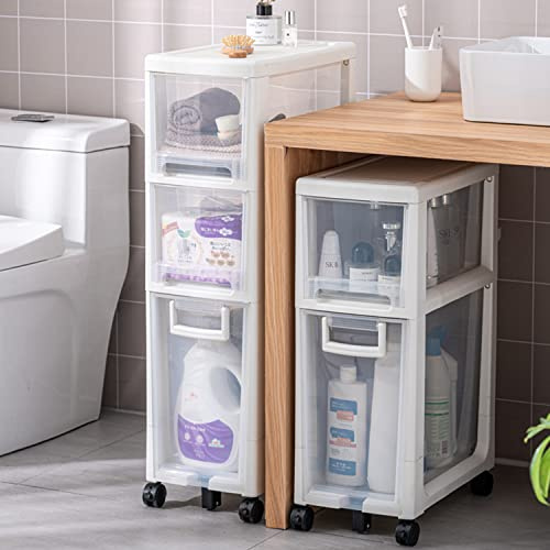 Cassetti portaoggetti impilabili sottili porta carta igienica da bagno stretto 2/3/4 ripiani organizer da bagno per piccoli spazi soluzione di archiviazione compatta per articoli da toeletta