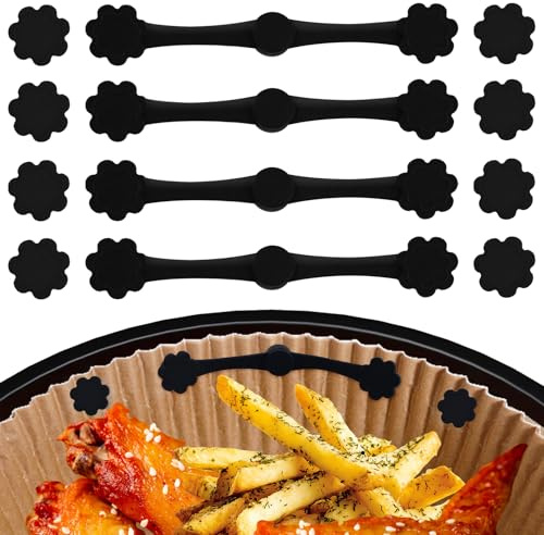 4 stycken luftfritösmagneter för bakpapper, luftfritös, silikon, magnetiska spännen, luftfritös, luftfritös, luftfritös, tillbehör, 4 st