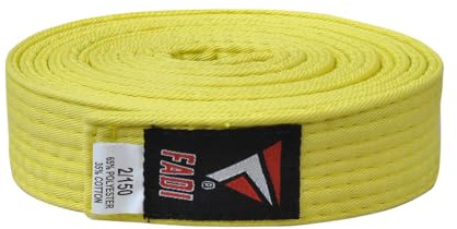 Fadi Sports Martial Arts Karate Belt – Durable Cotton-Polyester Blend, Multi-Stitched Belt for Karate, Taekwondo, Judo & Martial Arts Training and Grading for Adults & Kids