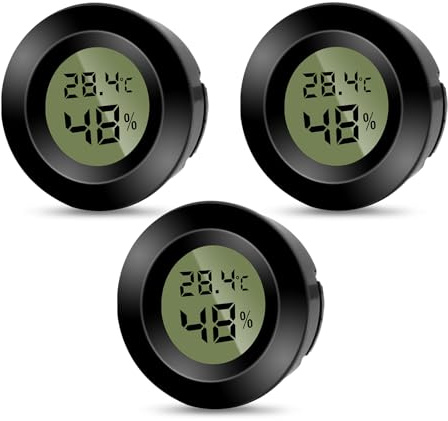 Pixelure 3PCS Hygromètre Numérique Thermomètre Intérieur Thermomètre D'ambiance Moniteur de Température et Humidimètre à Haute Précision Capteur Humidité Température pour Terrasse/Jardin/Maison/Cave