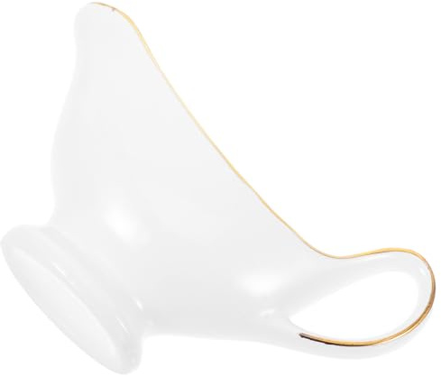 EPIGEIST Salsiera in Ceramica Bordo Dorato, Brocca per Salsa e Panna da Latte, Contenitore per Condimenti Caldo e Freddo, Utensile da Cucina per Ristoranti di Cucina Occidentale