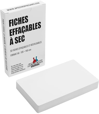 Cartes Effaçables à Sec - 50 cartes réutilisables flash (10,5 cm x 14,8 cm) | Écrivez, effacez et réutilisez avec des fiches effaçables à sec parfaites pour étudier, dresser des listes et planifier