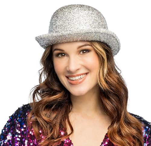 Boland - Classic hat, hat size 58 cm, melon, glitter party hat for costume, carnival and theme party