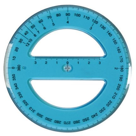 takestop® GONIOMETRO Circolare 360 Gradi Diametro 12 CM in PVC per Angolo Angoli Scolastico Materiale Scuola CARTOLERIA