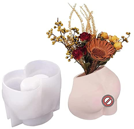 3D Body Silicone Mold for Concrete, Cement, Resin & Clay – Human Shape Flower Pot Vase Mold for Succulent Planter, Pen Holder, Pencil Brush Storage – DIY Craft Mould
