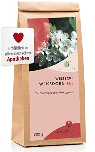 Weltecke Weißdorn-Tee lose 300 g | Weißdornblätter & Blüten I Arzneibuch-Qualität in Deutschland kontrolliert & abgefüllt | Aromatisches Weissdornkraut getrocknet & natürlich | Crataegus
