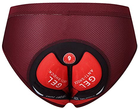 LOVIVER MTB Della Bici Della Biancheria Intima Della Bicicletta Mutande Slip Adsorbente 3D Imbottitura Da Uomo Imbottiti Pantaloncini Da, Rosso intenso M