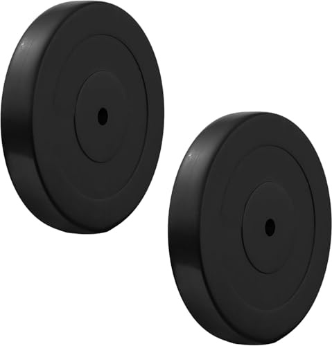 FFitness Coppia Dischi Gommati Vari Pesi in Ghisa Ø 30mm Bumper Plate Training Piastre per Bilancieri e Manubri (5 kg, 2 Dischi da)
