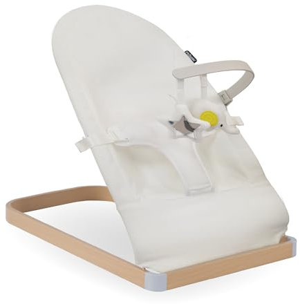 My Babiie Baby Bouncer with Toy Bar – Newborn Ergonomic Bouncer Chair, from Birth to 9 Months (9kg) - Cream