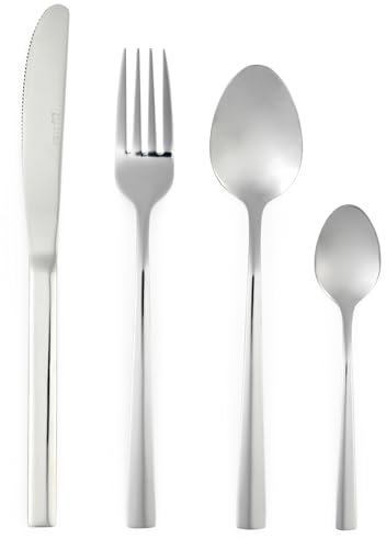 Progress BW13646EU7 Set di posate da 16 pezzi – in acciaio inox Washington per 4 persone, posate per coltelli e forchette, e cucchiai lavabili in lavastoviglie, finitura lucida a specchio