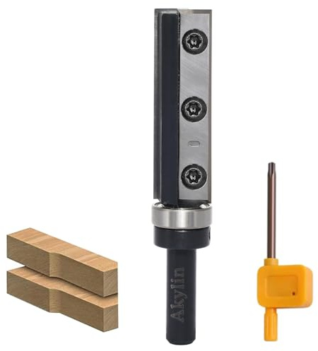 AKYLIN Piastre reversibili, fresa per bordi con albero da 8 mm, fresa superiore con lama in metallo duro sostituibile, cuscinetti a sfera, fresa per legno per la lavorazione dei bordi