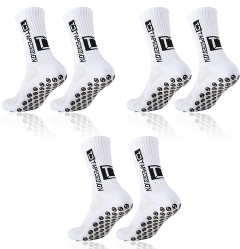XPEX 3 paia Bianco calze antiscivolo calcio calze calcio antiscivolo Calzettoni Calcio Grip Calcio Calze Antiscivolo