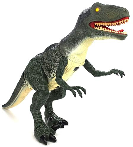 RC ferngesteuerter XXL T-Rex Dinosaurier, 52 cm großes, robustes Modell m. Fernsteuerung, LED-Beleuchtung, realistischem Sound für Kinder in Jungen Jahren und Jugendliche, Tyrannosaurus m. Gehfunktion