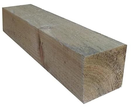Square wooden post 4ft X 3 fence posts stained treated garden timber wood 1.2m X 75mm, Timber Fencing Post Fence - 3 x 3 fence posts (8)