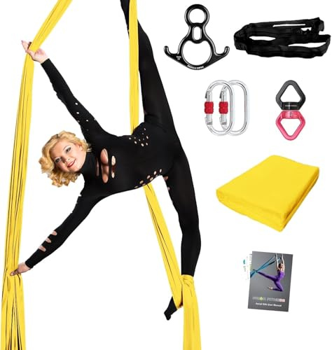 VBVARV Kit De Sedas AéReas 9/15/20 Yardas 40d Hamaca Tela De Nylon para Todos Los Niveles De PráCtica Yoga AéReo Y Vuelo AcrobáTico para Adultos Seda AéRea,A,15 Yards