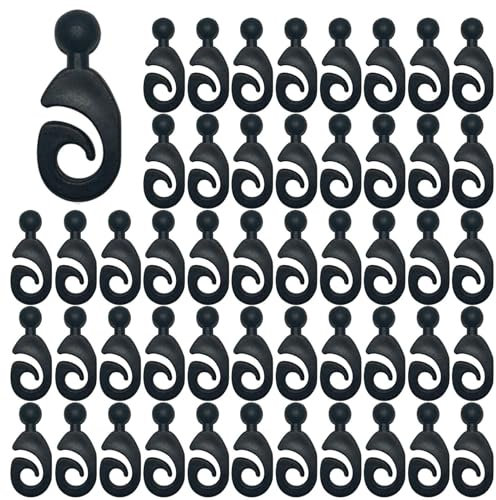 Gazebo Hooks - 50 Piezas Ganchos De Ducha | Anillos De Drapeas De Drapeas Multiusos para Plantas De Cerca Patios Al Aire Libre Balcón De Jardín De Jardín