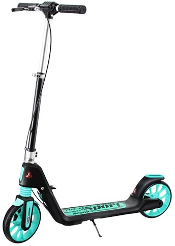 Y-RAIN Roller Scooter für Kinder ab 5 Jahren und Erwachsene bis 100KG mit Stoßdämpfungssystem und breiteren Reifen 200MM große Räder und ABEC 7 Kugellager