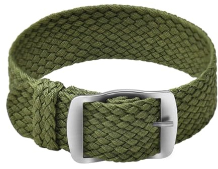 ULLCHRO Nylon Cinturini Orologi Alta qualità Perlon Intrecciata Tela di canapa Orologi Bracciale NATO - 14, 16, 18, 20, 22mm Cinturino Orologio Fibbia Dell'acciaio Inossidabile (20mm, verde militare)