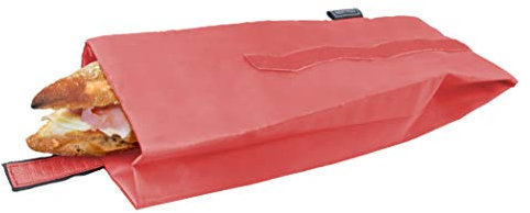 NERTHUS Bolsa para Bocadillo Reutilizable roja, ecológica, Adaptable, facil de Limpiar y Apta para Lavadora, Coral, 10,5x10,5x30 cm, FIH 732