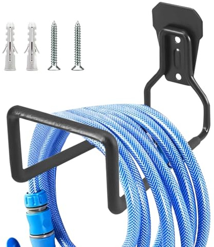 BAIFULAI 1 gancio per tubo da giardino a parete, in metallo, robusto gancio per tubo da giardino, per tubo dell'acqua, supporto per tubo da giardino, per esterni