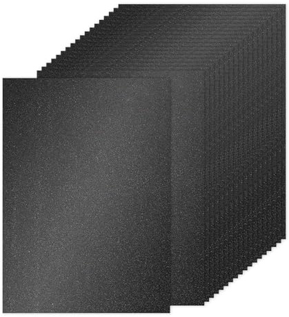 PATIKIL 60 Hojas de Papel Cartulina con Purpurina Negra A4 250gsm Rectángulo Papel Brillante para Manualidades de Scrapbook Tarjetas DIY Proyectos de Arte Boda Fiesta