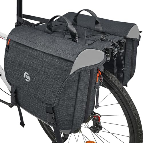 WOTOW Bike Rack Bag,25-35L Expanded Water Resistant Pannier Bags with Reflective Trim Carry Handle, Mountain for Cycling Traveling Trunk Pouch
