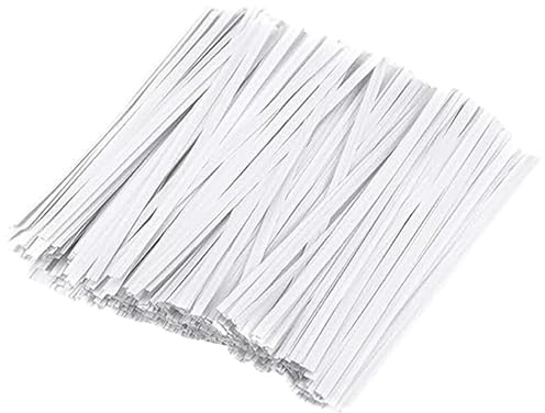 ULTECHNOVO 1000pezzi Cravatte Di Carta Riutilizzabili Per Sacchetti Di Pane Snack E Caramelle Lacci Pratici Per Sacchetti Di Torte E Caffè Bianco Kraft