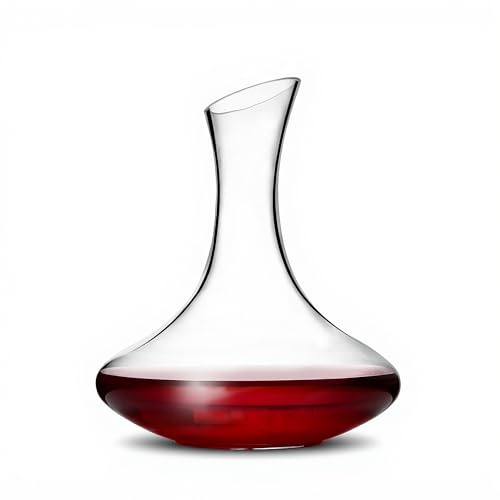 1500ml Wine Decanter, Hand Blown Lead-Free Crystal Carafe for Aerating Red & White Wine, Elegant Design for Easy Pouring, Ideal Christmas Wine Gift