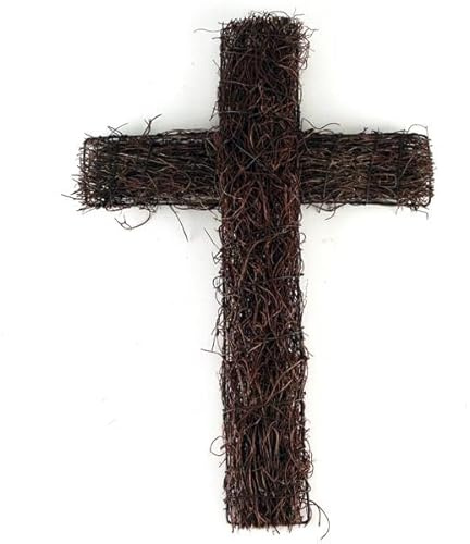 Direct Florist Supplies - 46cm x 32cm Natural Rattan Grape Vine Wicker Cross - Wire Base Wreath Making Floristry Floral Seasonal