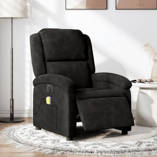 Mimdixy Sedia da letto,Poltrona massaggiante Elettrico Nero Velluto Poltrona Accogliente