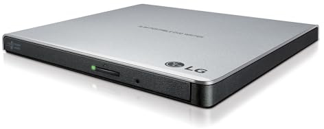 LG GP65NS78 8X USB 2.0 Super Multi Ultra Slim Portable DVD Writer Drive +/-RW External Drive with M-DISC Support - Silver