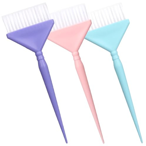 ASAKKURA Spazzola per Tintura Chioma 3 Pezzi Set, Pettine per Mèches Setole in Nylon e Manico in Pp, Attrezzatura Professionale e Domestica per Parrucchieri, Strumenti per Colorazione