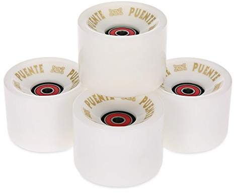 4 piezas de 70 x 51 mm Ruedas de eje con rodamiento para deporte al aire libre, monopatín, skateboard, longboard, blanco