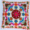 Traditional Jaipur Suzani Oreillers, housse de coussin brodée, 40,6 x 40,6 cm, taie d'oreiller décorative à pompons indiens, coussins d'extérieur bohèmes