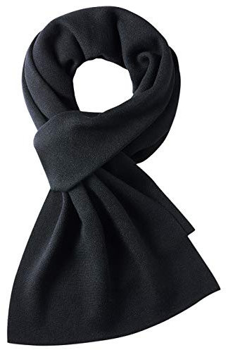 DOVAVA Herren Schal Schwarz,30% Merinowolle Herrenschal Winter,Weiche Warm Kaschmir Schal in 4 Farbe (Schwarz)