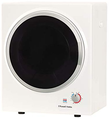 Russell Hobbs RH3VTD800 White 2.5kg Compact Mini Vented Tumble Dryer, Portable, Freestanding Table top Dryer with 3 Heat Settings small