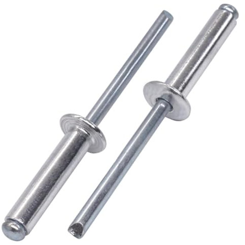 SKIR'CO 50 remaches ciegos de acero chapado en zinc de 5 x 25 mm, mandril de acero, remaches pop, cabeza de cúpula, remaches DIN 7337