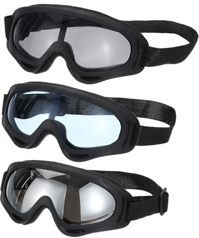 PATIKIL Gafas de motocross, gafas de motocicleta y cuatrimoto, gafas de esquí, gafas de casco de carreras, para montañismo, buceo en el cielo, esquí