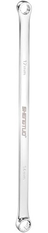 HARFINGTON Double End Box Wrench 12 x 14 mm Metric 12 Point 0 Degree Offset Extra Long Double End Box Ratcheting Wrench CR-V Polished Long Spanner Tools for Repairs