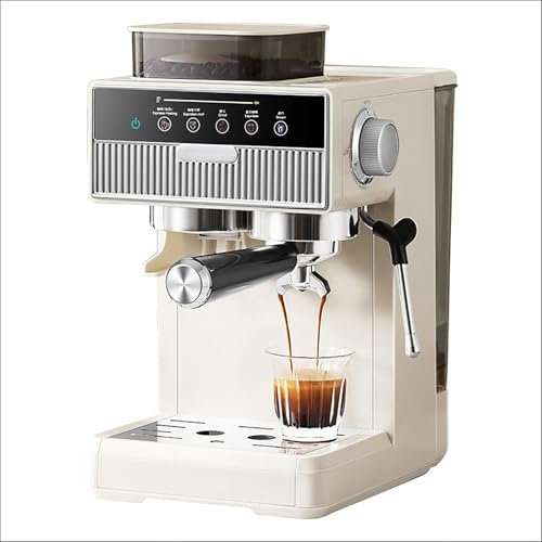 LISHAOHU Macinacaffè all-in-One, Macinacaffè Espresso, Macina Chicchi di caffè, con Pompa A Pressione da 20 Bar E Lancia A Vapore for Schiuma di Latte, Macchina for caffè Professionale