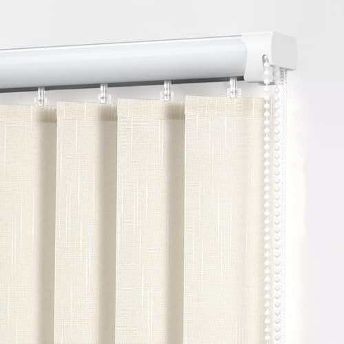 Persianas Verticales para Ventanas,Cortina Lamas Verticales Opaca,Venecianas de Tela Beige 98mm,con Pesas y Cadena,para Casa,Oficina,Patio,Color Personalizado,Ancho x Alto (100cm x 100cm)