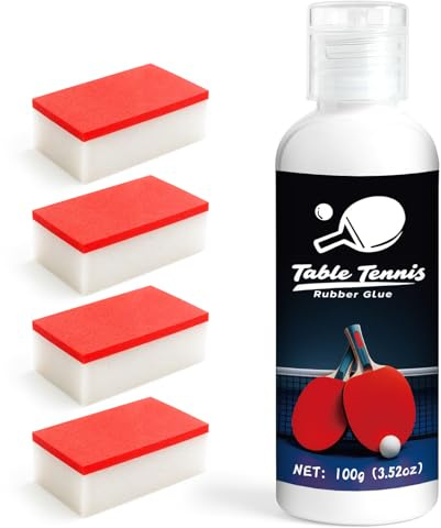 WAN2TLK 100ml Tischtennis Kleber für Beläge, perfekt zum Zusammenbauen von Tischtennisschläger, mit 4 Applikatorschwämmen, Auf Wasserbasis und Ungiftig, Tischtennis Zubehör