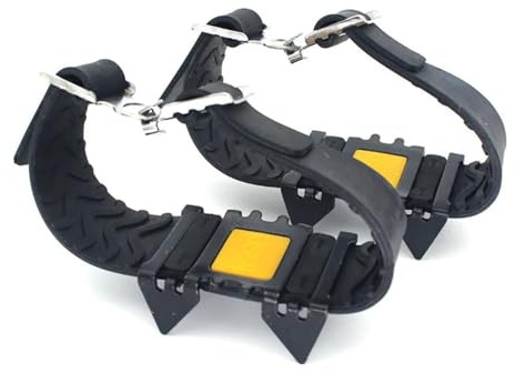 grampones 4 Stude Ice Claw Universal Outdoor Safety Anti-Skid Snow Climbing Shoe Spikes Grips Crampons Cleats Overshoes Traction para Senderismo Invernal